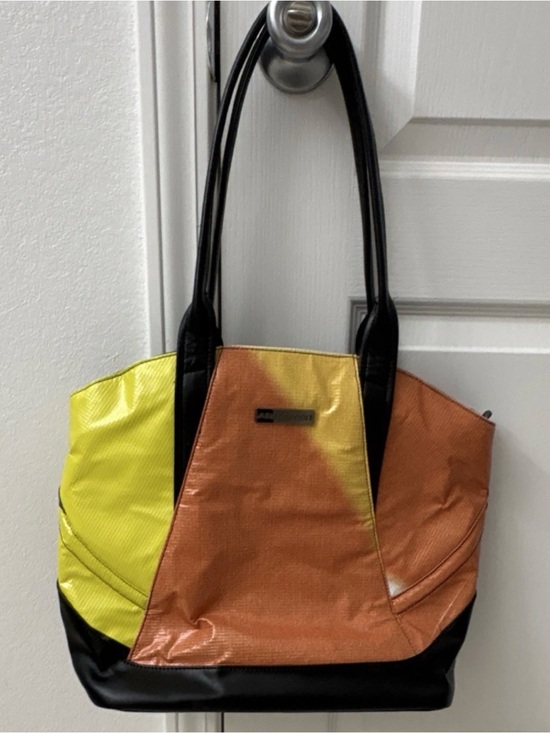 Rareform Handbags - Rareform Colorblock Tote Bag in Yellow, Orange and Black